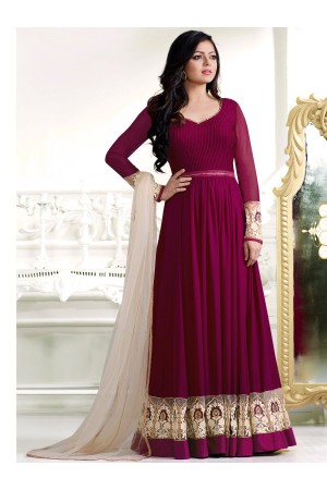 Drashti Dhami magenta color georgette anarkali kameez